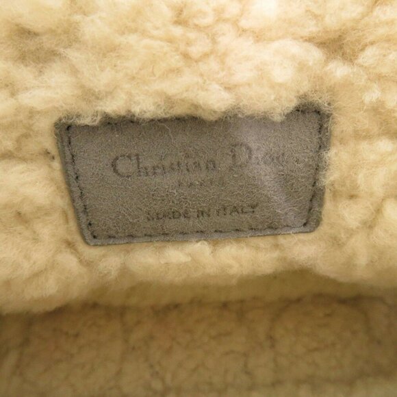 CHRISTIAN DIOR Caro Mouton Suede Chain Shoulder Bag 0727 Grey - Picture 9 of 10